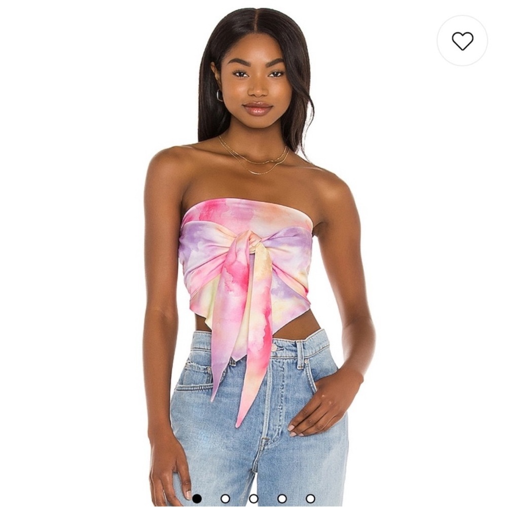 Superdown Strapless Bandanna Tie Dye Tube Top - Picture 2 of 9